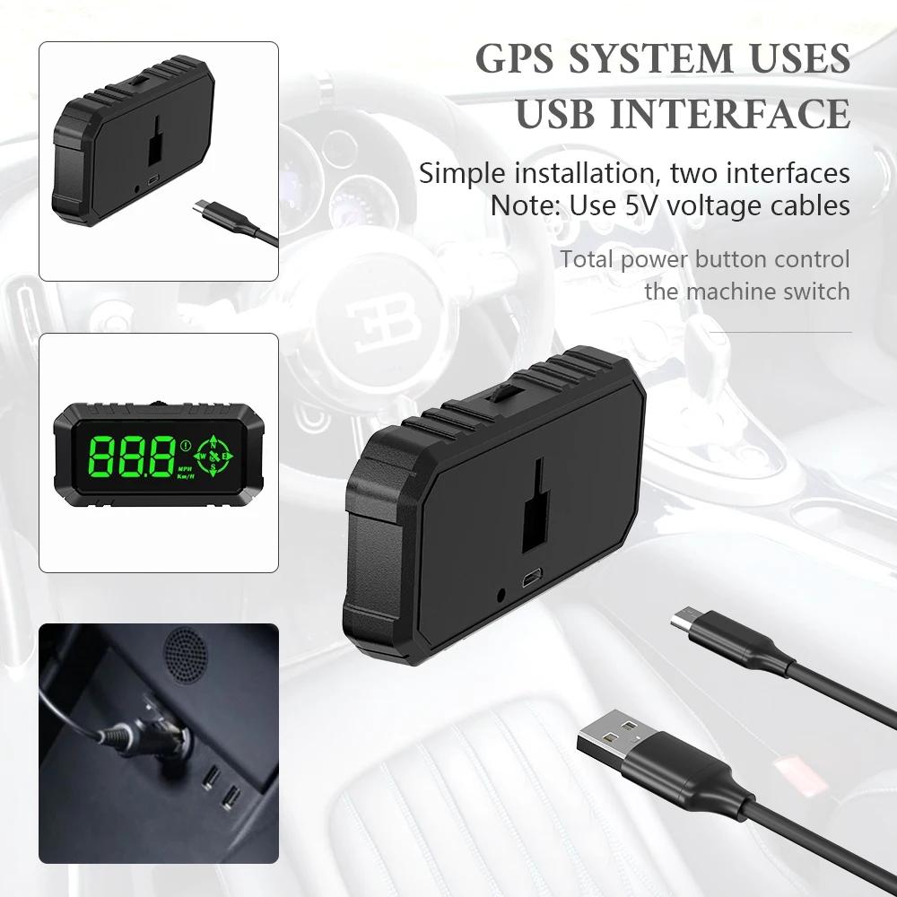 ZQKJ G7 GPS Speedometer Digital HUD Head Up Display Big Font Compass Speed Meter KMH MPH Auto Accessories for All Cars