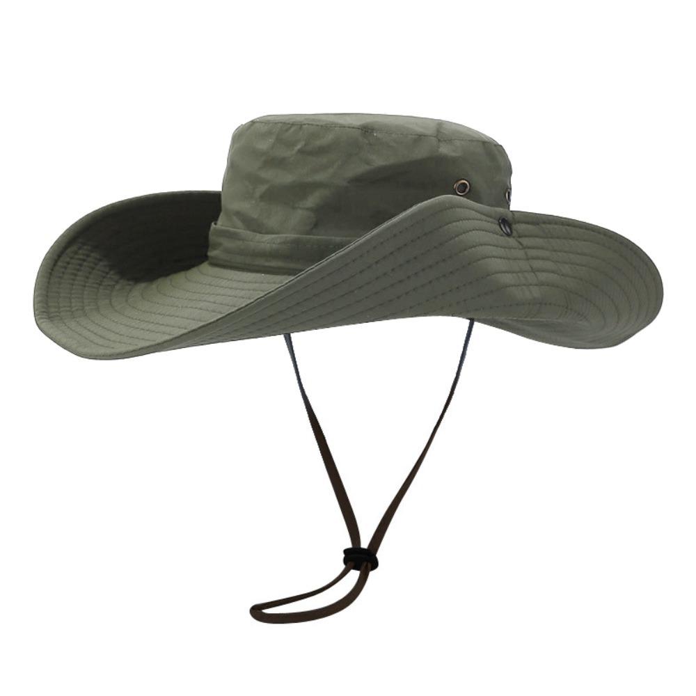 Quick-dry Hiking Fisherman Hat UV Protection Men Bucket Cap Fashion Drawstring Sun Hat  Camping