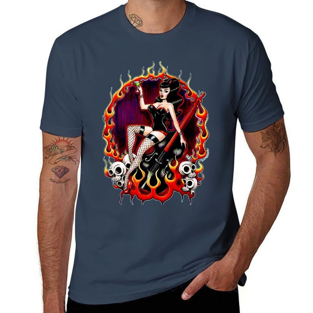 Rockabilly Rockabella (Black) Tshirt Outdoor Sports Lightweight Tee