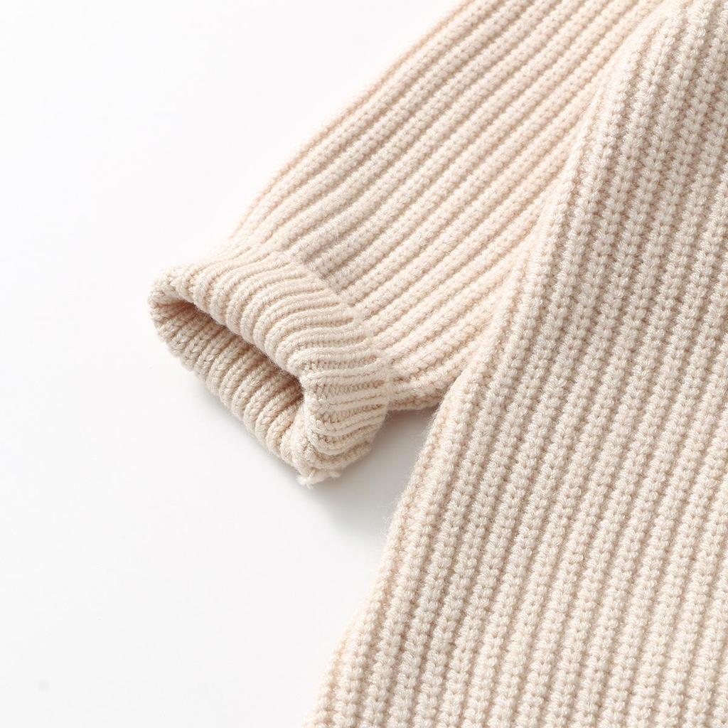 Jungen Frühling & Herbst Strick-Strampler - Roter Baby-Strampler & Pullover Set