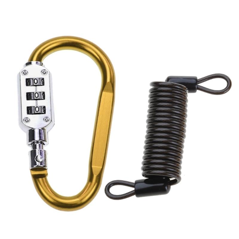 Padlocks for Luggage Aluminum Alloy Locks 3 Dial Digit Resettable Lock Carabiner