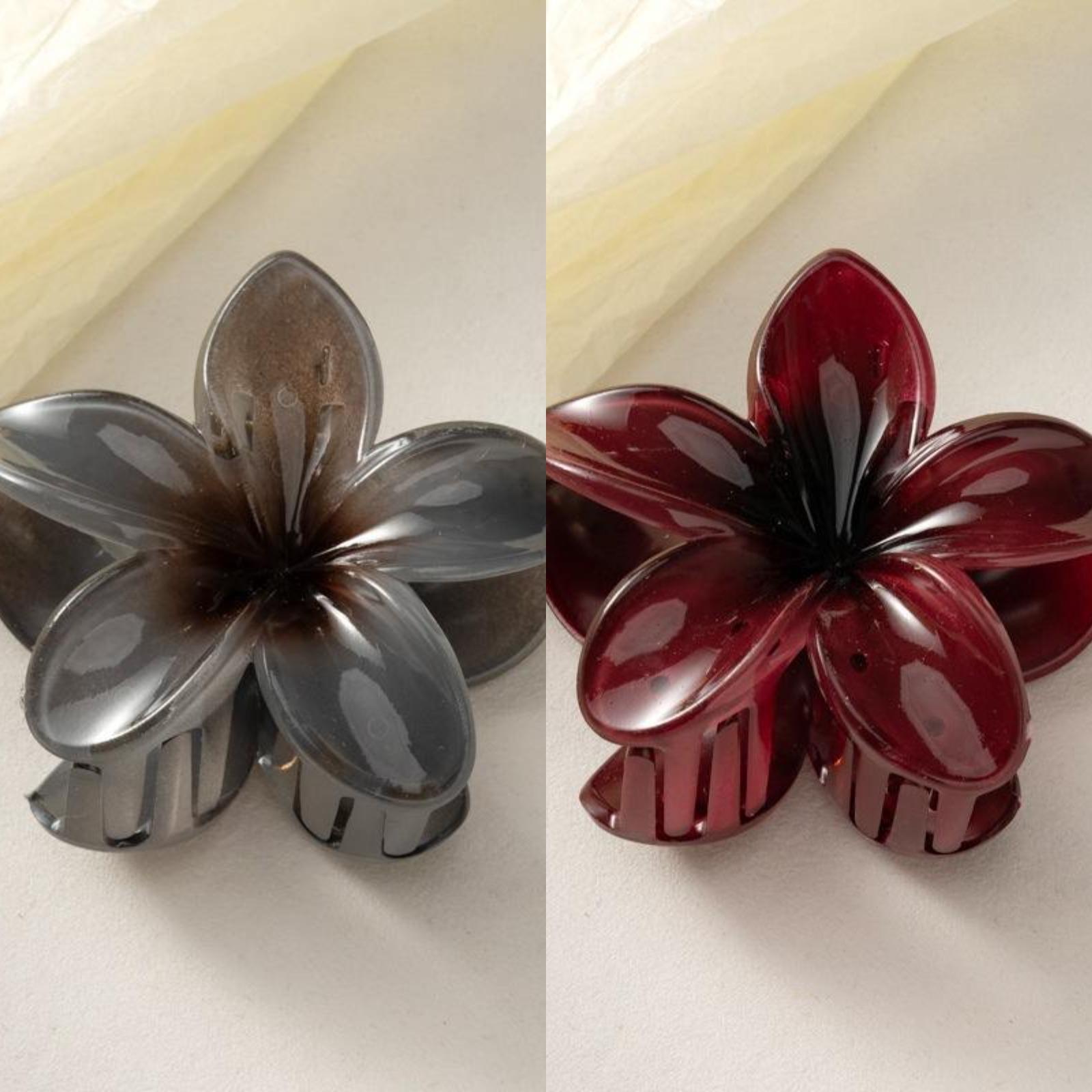 Заколка с цветком в стиле ретро, ​​заколка для волос с цветком, женская заколка на половину затылка чёрный