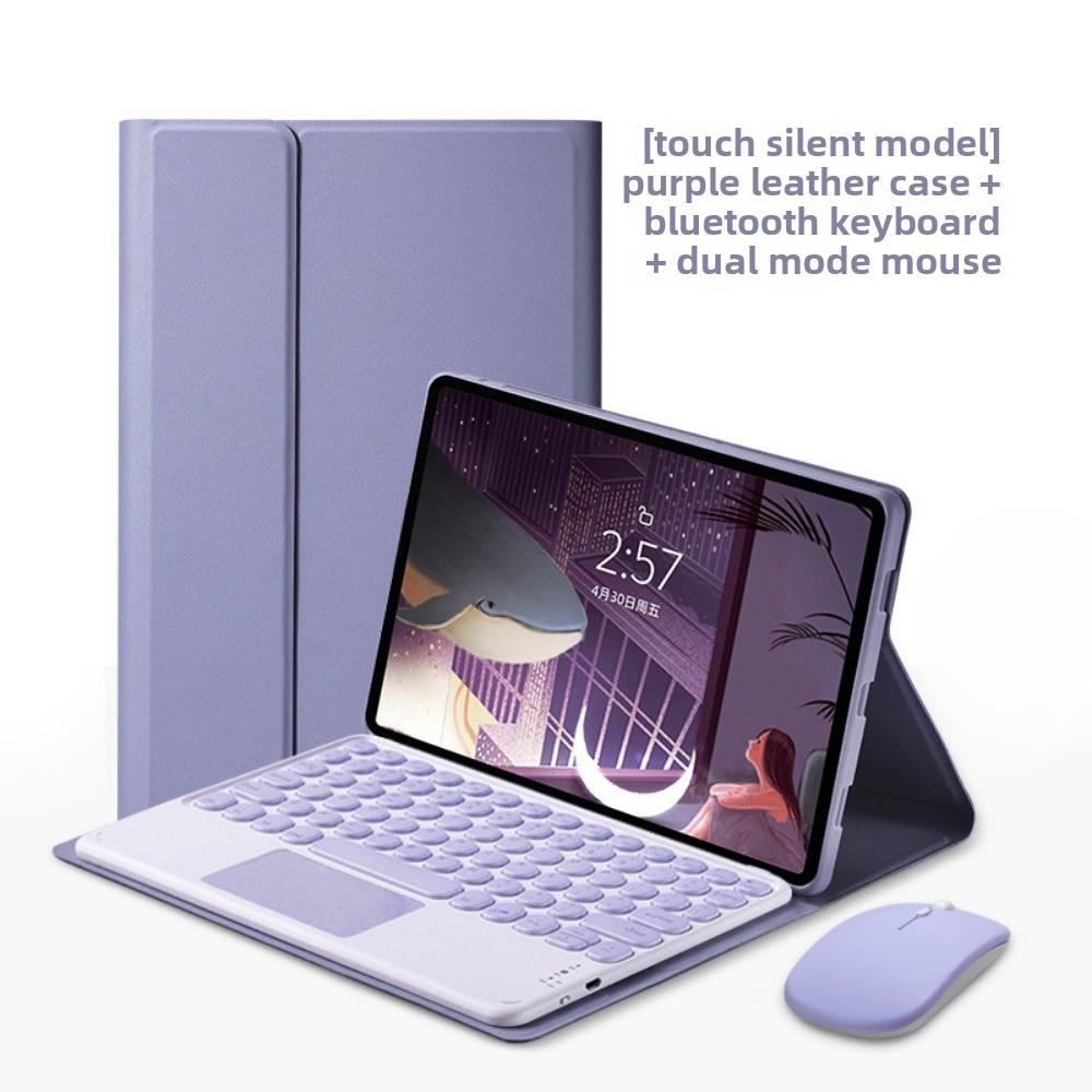 Leather Keyboard Case for iPad Air 6 10.2 Inch with Pencil Slot Magnetic Detachable Bluetooth Keyboard Protective Cover