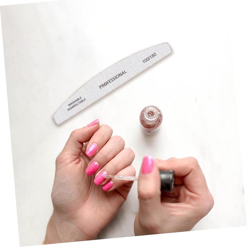 5-Pack Nail Files - Emery Boards for Natural & Artificial Nails - Gentle Grit for Smooth Shaping & Buffing