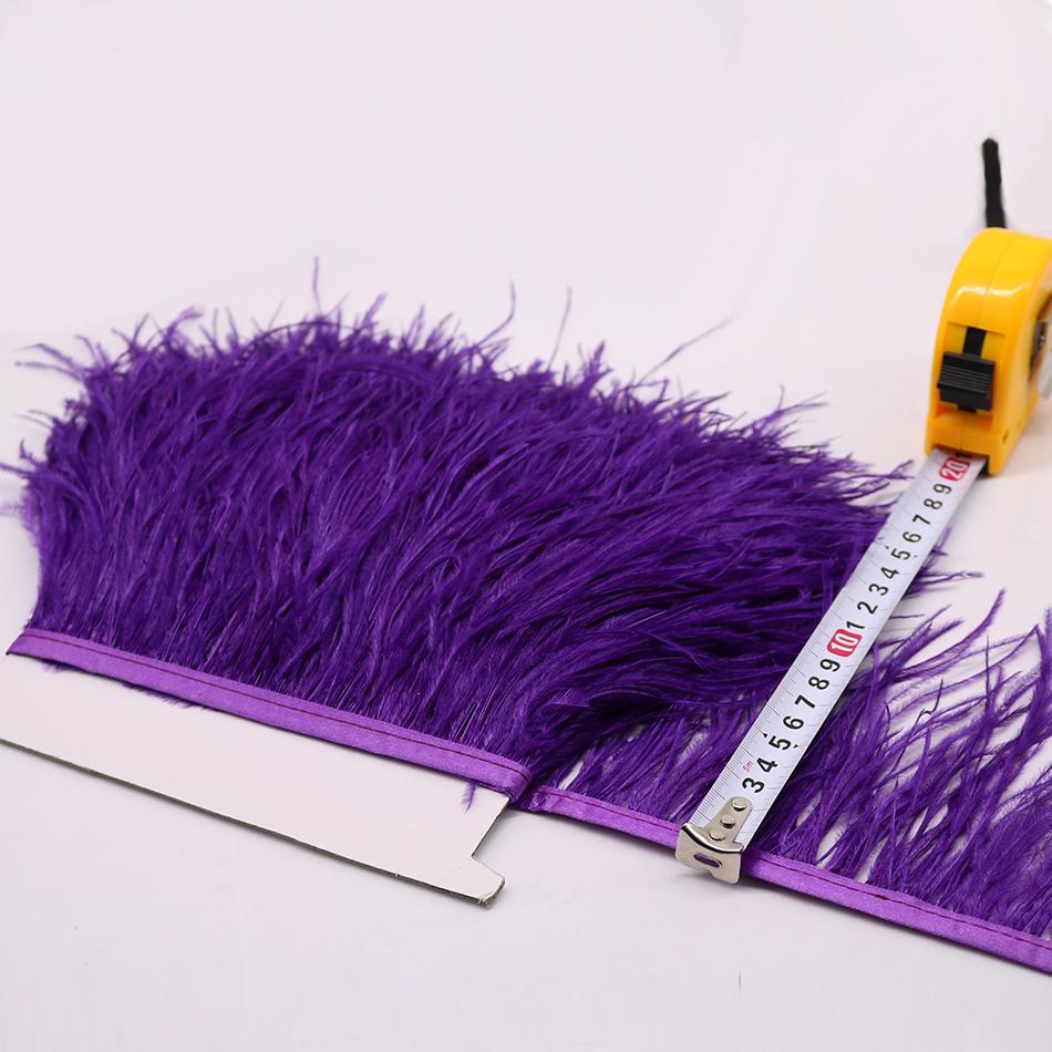 Feder1Meter Bunte Natürliche Straußenfedern Fransenbesatz 8-10CM 10-15CM Band Feder für Haare Kleidung Hochzeitsdekoration Nähbesatz