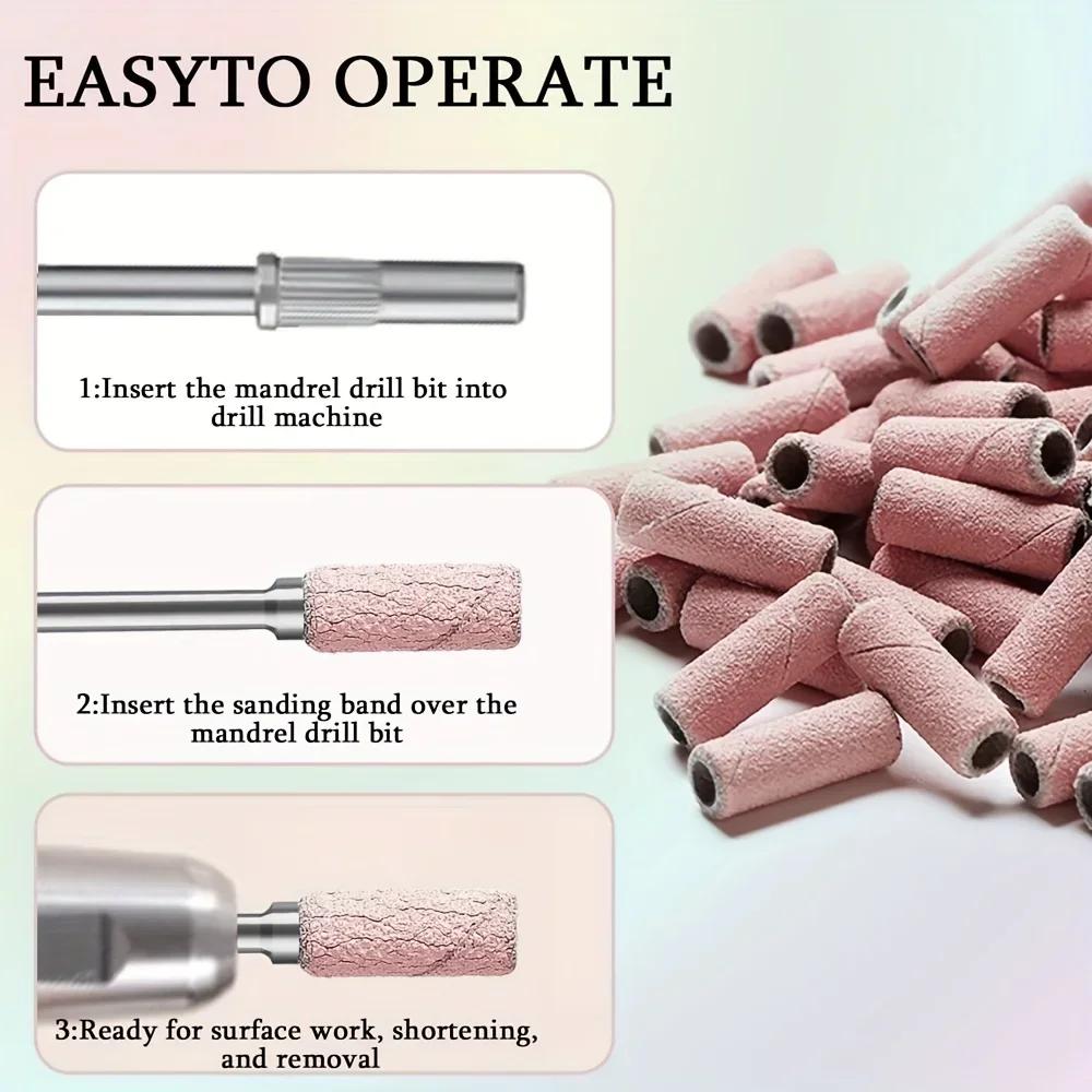 Bits for Manicure and Pedicure Tools Professional 100Pcs Nail Drill Sanding Bands, Unscented Nail Drill
