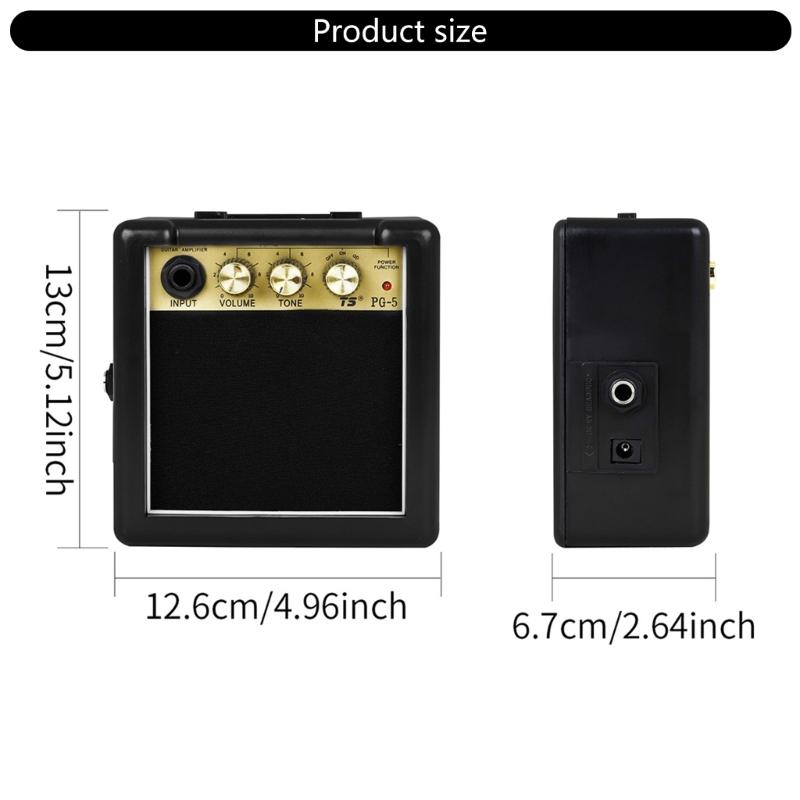 Outdoor Guitar Amp 5W Guitar Amplifier With Back Clip Portable Acoustic Electric Guitar Speaker Musical Instrument Parts