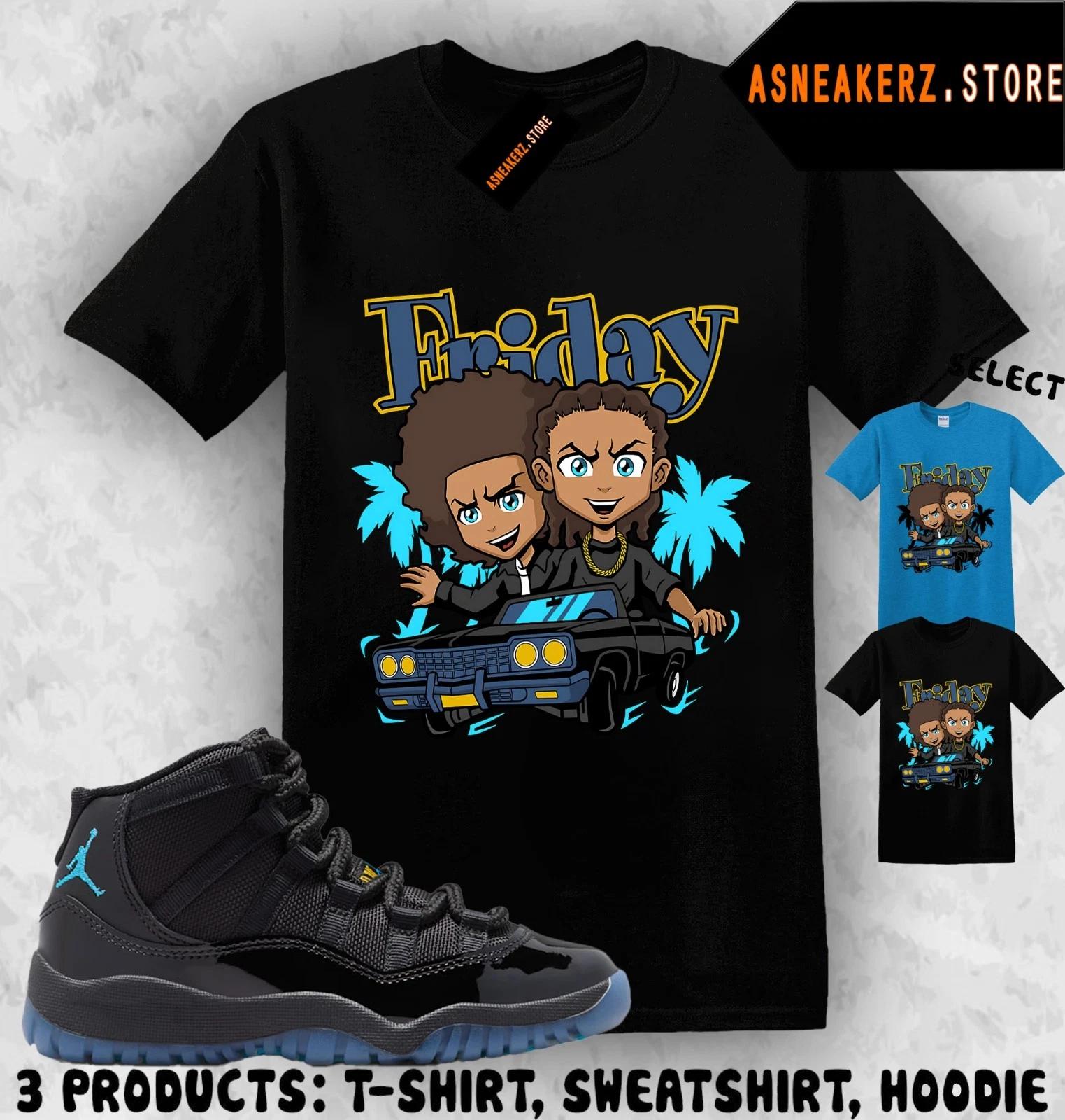 

Shirt Match AJ 11 Gamma Blue 2025 Sneaker Matching The Boondocks Friday T-Shirt L