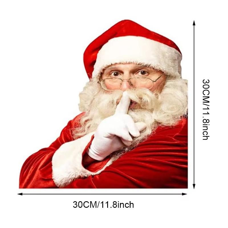 Waterproof Realistic Santa Claus Sticker Christmas Car Window Glass Decal Decoration Ride With Santa Funny Christmas Window