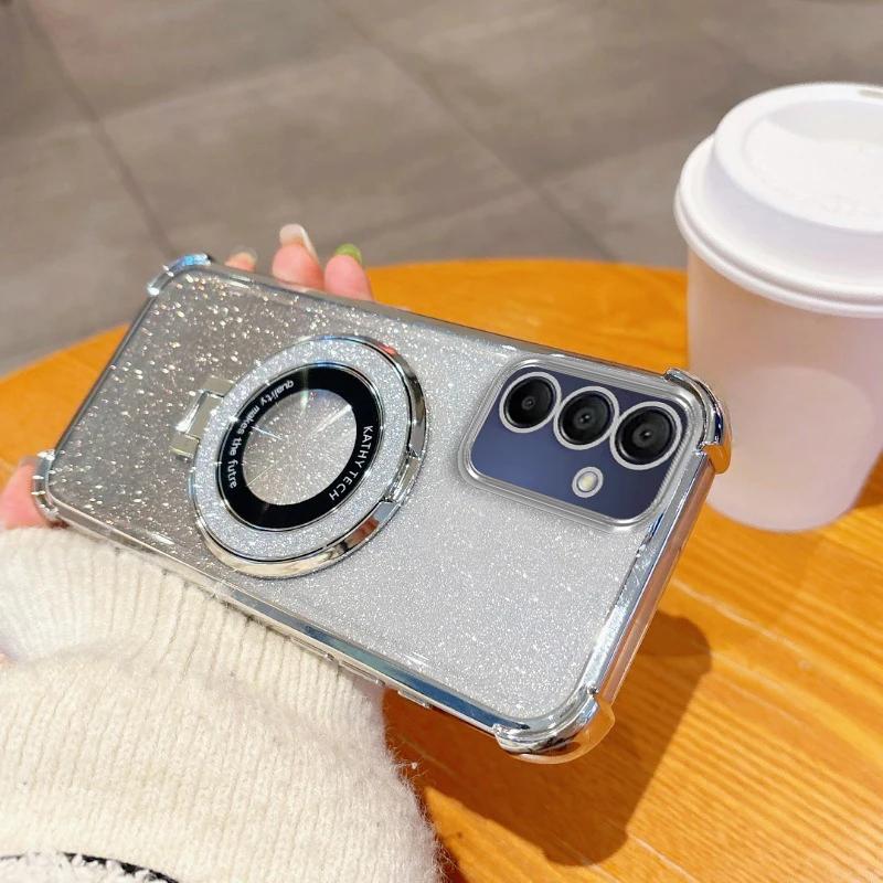 

Luxury Glitter Holder Case For Samsung Galaxy A17 A06 A05 A05S A14 A15 A16 A24 A25 A26 A33 A34 A35 A36 A52 A53 A54 A55 A56 Cover A05