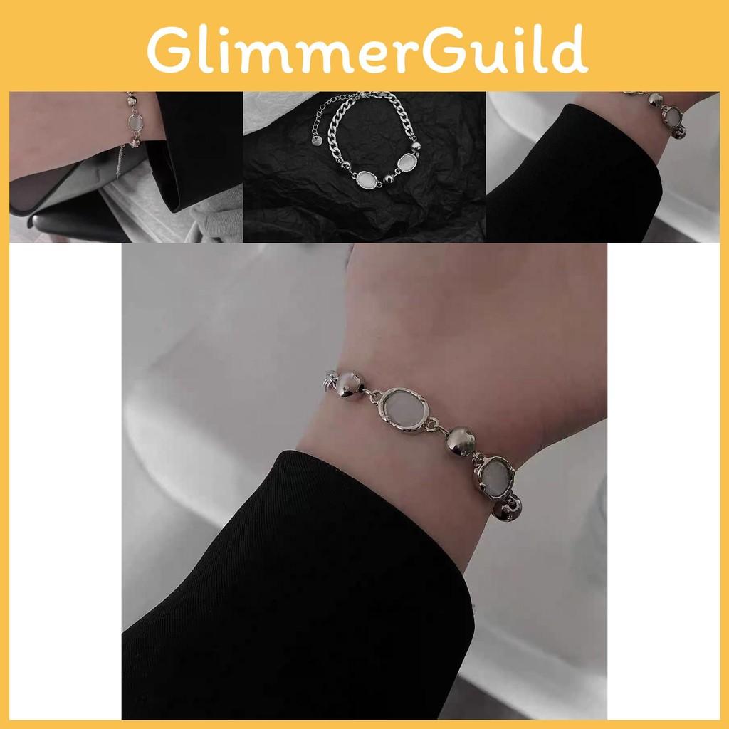 Unisex Stylish Titanium Steel Cat Eye Bracelet With Unique Design Bead