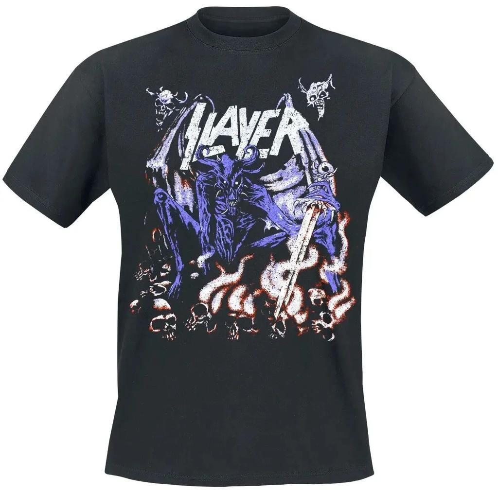 Slayer "Reign in Blood" Thrash Metal Album Cover Tracklist Graphic Unisex Heavyweight Cotton Oversized Streetwear T-Shirt