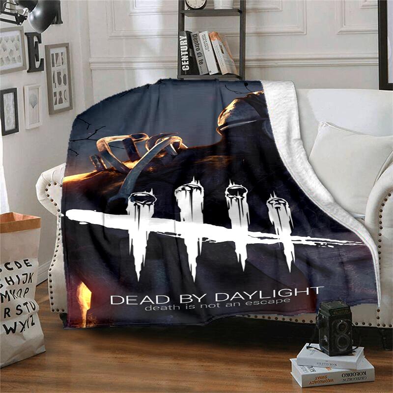 Dead by Daylight Flannel Blanket Soft Warm All-Season Throw, Design for Camping, Car Travel, Hiking Sofa, Bed, Office Perfect Gift for Parties