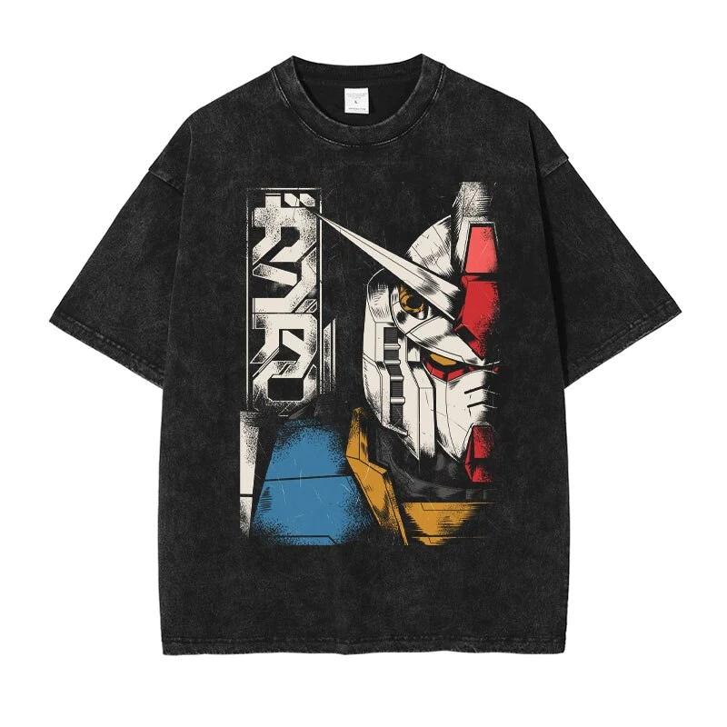 

Quality T-Shirt Men and Women Cotton Vintage Washed Print Retro Streetwear Sports Tops S
