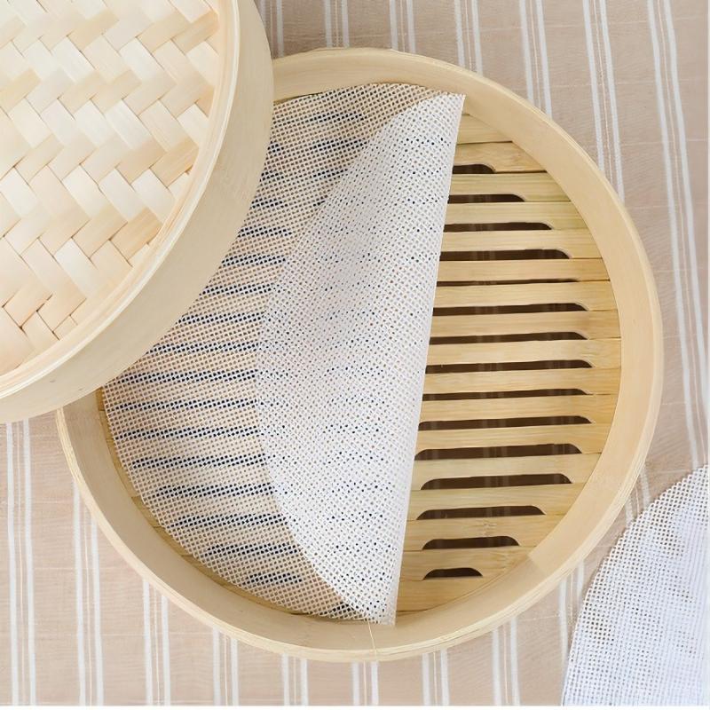 3pcs/set Reusable Silicone Non-Stick Steamer Liners, Round Steaming Mat for Bamboo Steamer Cooking, Heat Resistant Kitchen