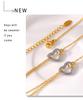French Marka Hollow Heart Bracelet and Necklace Set for Women, 18K Gold-Plated Stainless Steel, Cross-Border Ins Style Jewelry.