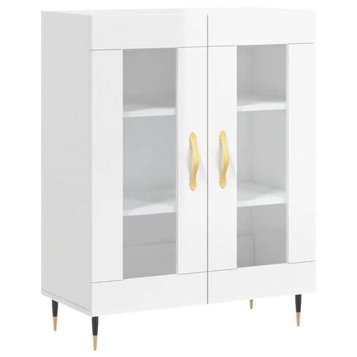 VidaXL Buffet Blanc brillant 69,5x34x90 cm Bois d'ingénierie 827766