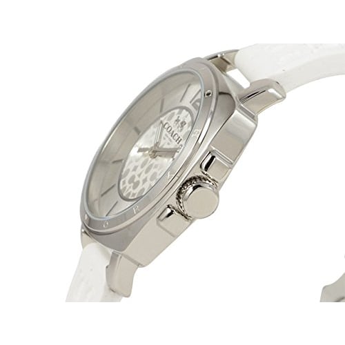 COACH Boyfriend 34mm Women's Watch, Silver/White Stainless Steel with Silicone Rubber, 14502093