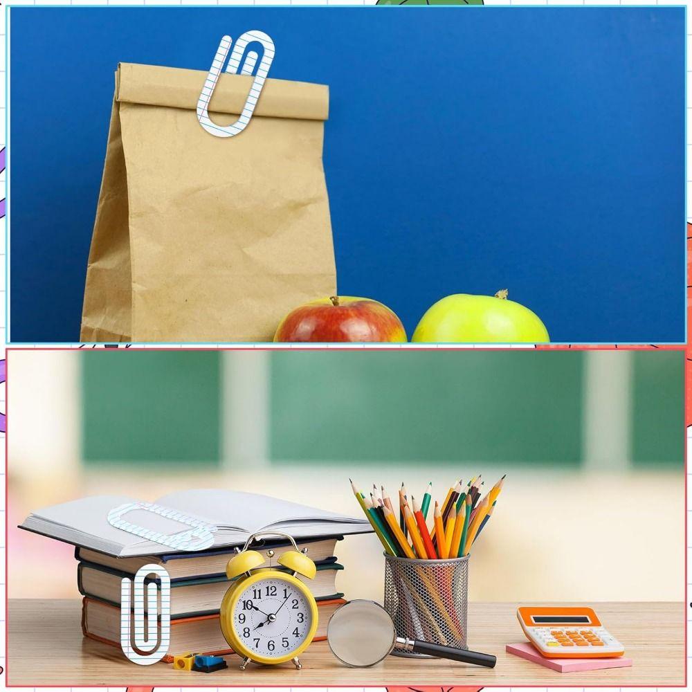 3Pcs/set Acrylic Paperclip Bookmark Classroom Theme Document Bookmark Paper Clips  Note Decor