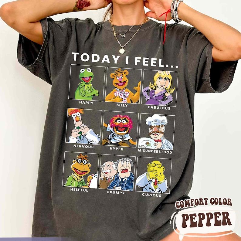 Vintage The Muppets Today I Feel All Character Tshirt Kermit Miss Piggy Fozzie Animal Gonzo Shirt The Muppets Tee