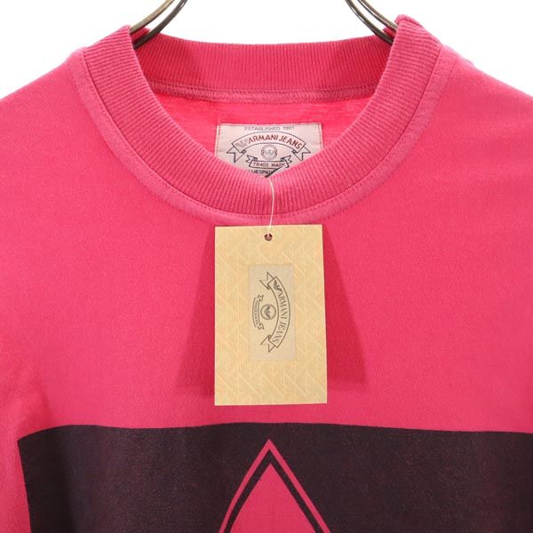 ARMANI JEANS Unused Made in Italy Long sleeve T-shirt 44 pink Ron T Men's Used