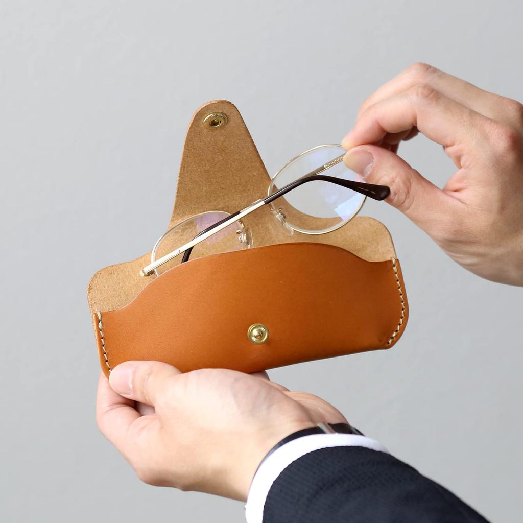 Porco Rosso Eyeglass Eyeglass Genuine Tochigi Made In Camel Case, Cover, Leather, Leather, Japan, [sokunou]