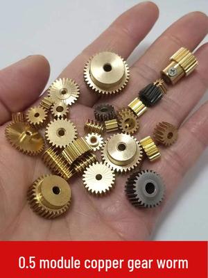 0.5 Module Copper Metal Worm Gear Rack Set with Boss Gear, Cylindrical Spur Gear, and Steel Plane Gear