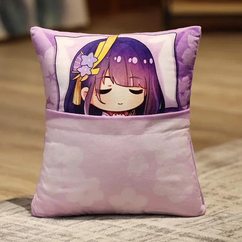 36x27cm Genshin Impact Plush Toy Kawaii throw pillow plush Tiwat Zoo Yae Miko Tartaglia Thoma Ganyu Diluc Plush Pillow Cartoon