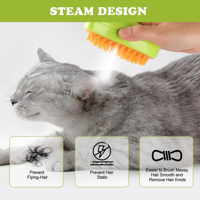 Cat Brush Hair Remover Steam Brush Pets Electric Spray Cats Personal Care Pet Massage Grooming Removing Tangled and Loose Hair
