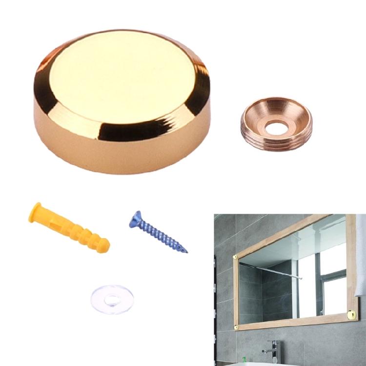 Set of 4 Gold Tone Brass Mirror Fasteners Practical Designs for Secure Mounting in Residential and Business Space