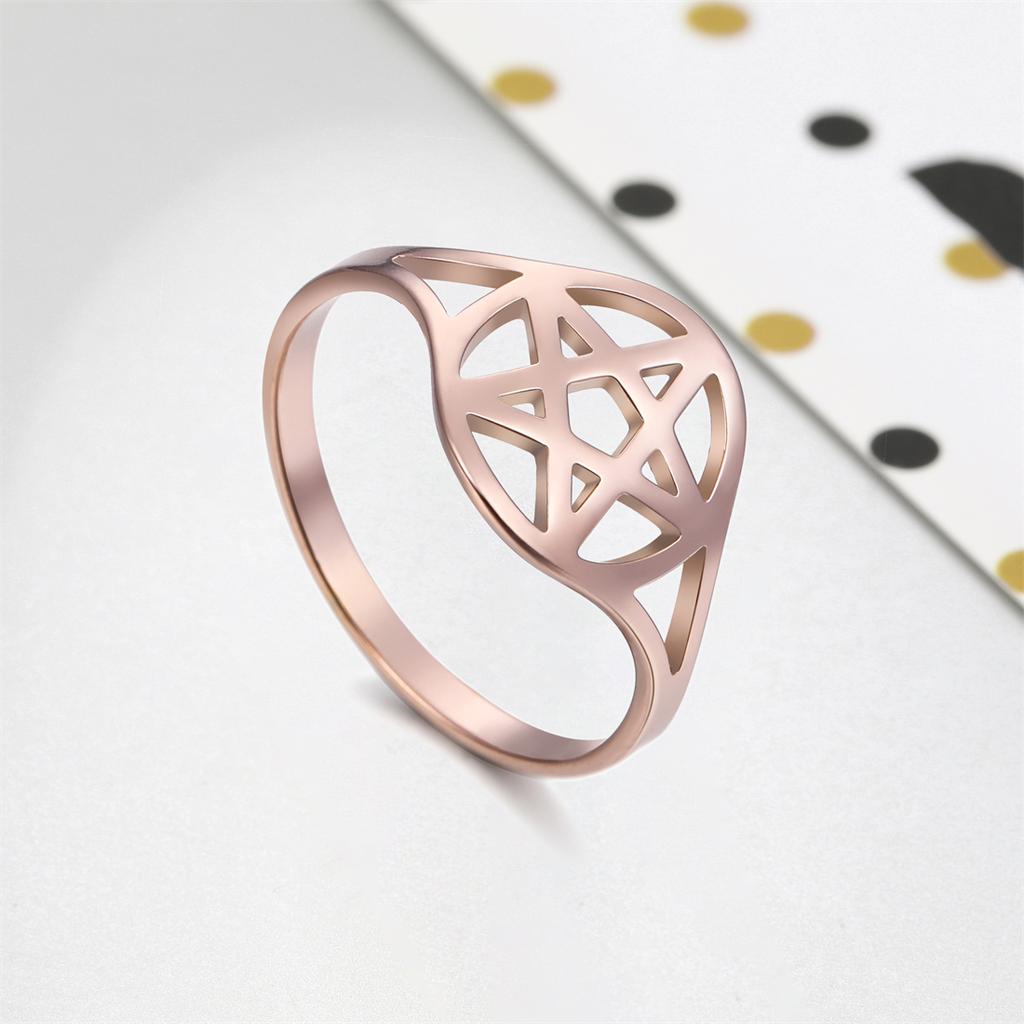  Minimalism Pentagram Rings for Women Stainless Steel Judaism Star of David Ring Amulet Jewelry Anniversary Gift