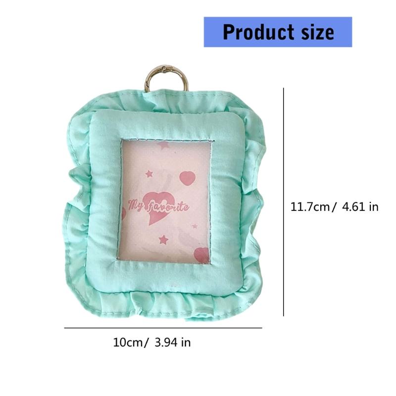 Cute Cloth Pillow Photo Holder Keychain For 3 Inch Photocard Cards Portable Wall Decoration Travel Accessory