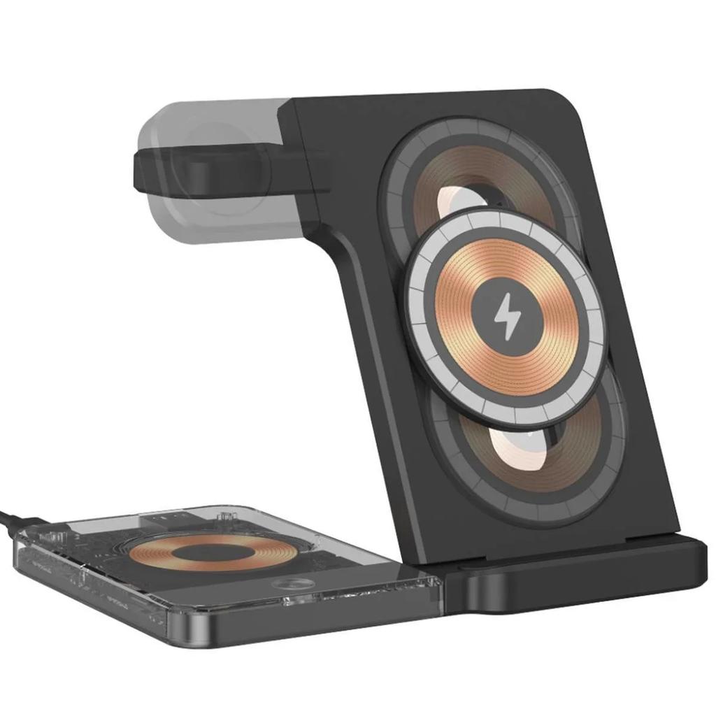 Magnetic Wireless Charger 15W 5-in-1 Wireless Charger Clock Wireless Charger for IPhone IWatch Ultra AirPods Samsung