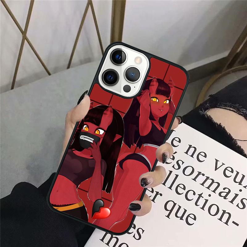 Cute Sexy Girl Devil Phone Case Back Cover for iPhone 17 Air 16 15 14 13 11 12 Pro Max Plus Fundas Coque