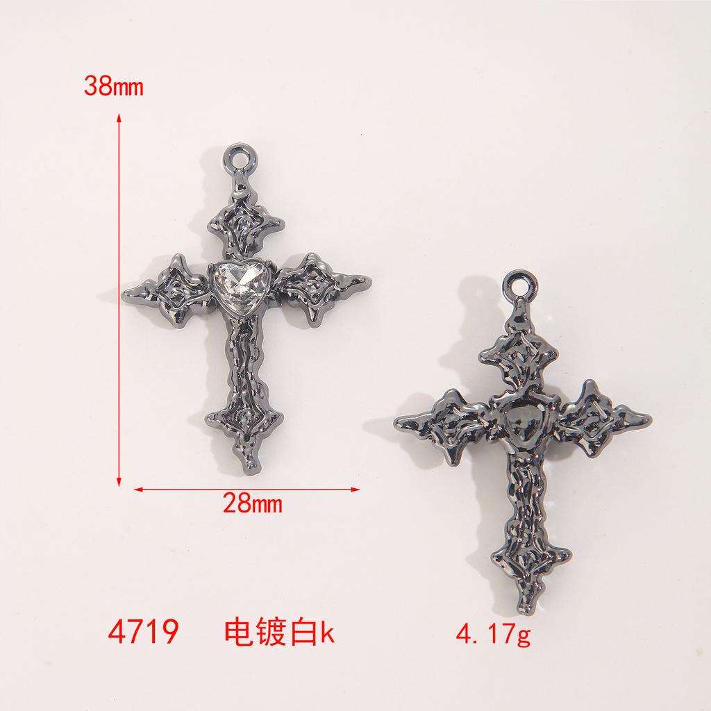 Love Starlight Inlaid Cross Crowe Heart Pendant Cool Spice Girl Diy Bracelet Necklace Ear Jewelry Material Accessories