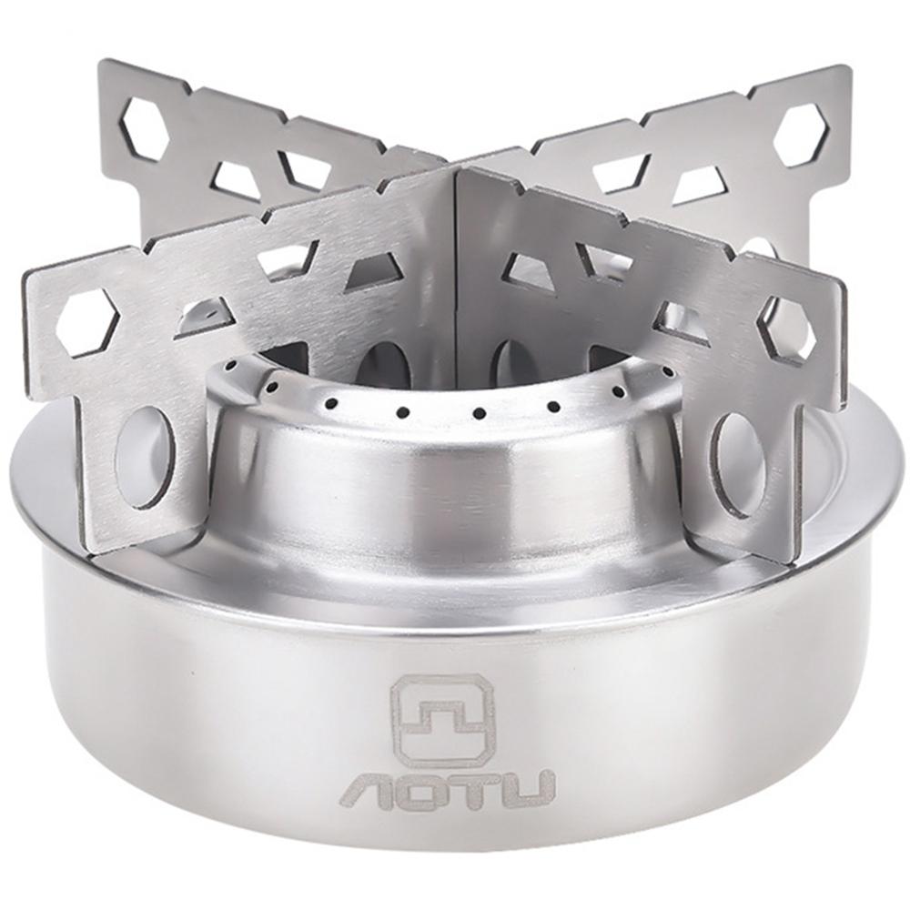 AOTU Portable Alcohol Stove Stainless Steel Outdoor Camping Spirit Burner for Picnic Hiking A