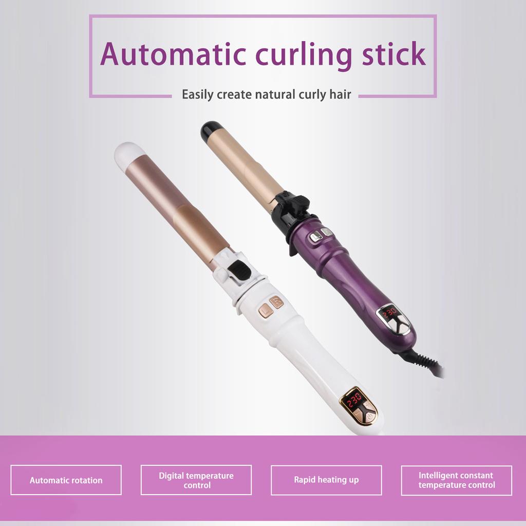 28mm-32mm/1.1 In-1.26in Baghetă de ondulare automată Fier de ondulat rotativ, ondulator de păr Fiere de coafat Baghetă de încălzire rapidă pentru păr mediu/lung