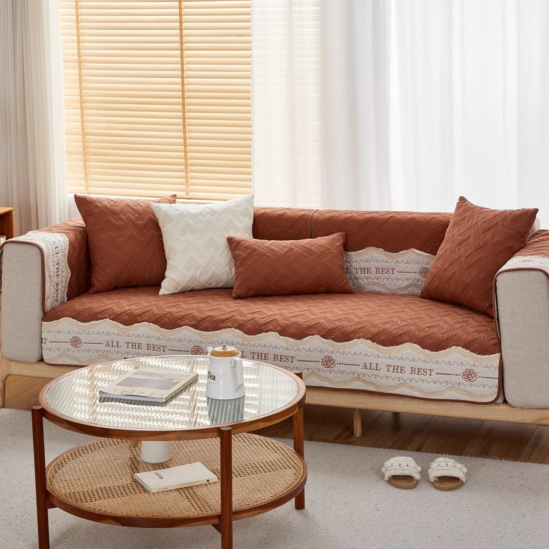 Four Seasons Cotton Anti-Cat Scratch Sofa Cushion Cover Fabric Simple Modern Summer Pure Cotton Leather Sofa Cushion Sofa Cover Towel