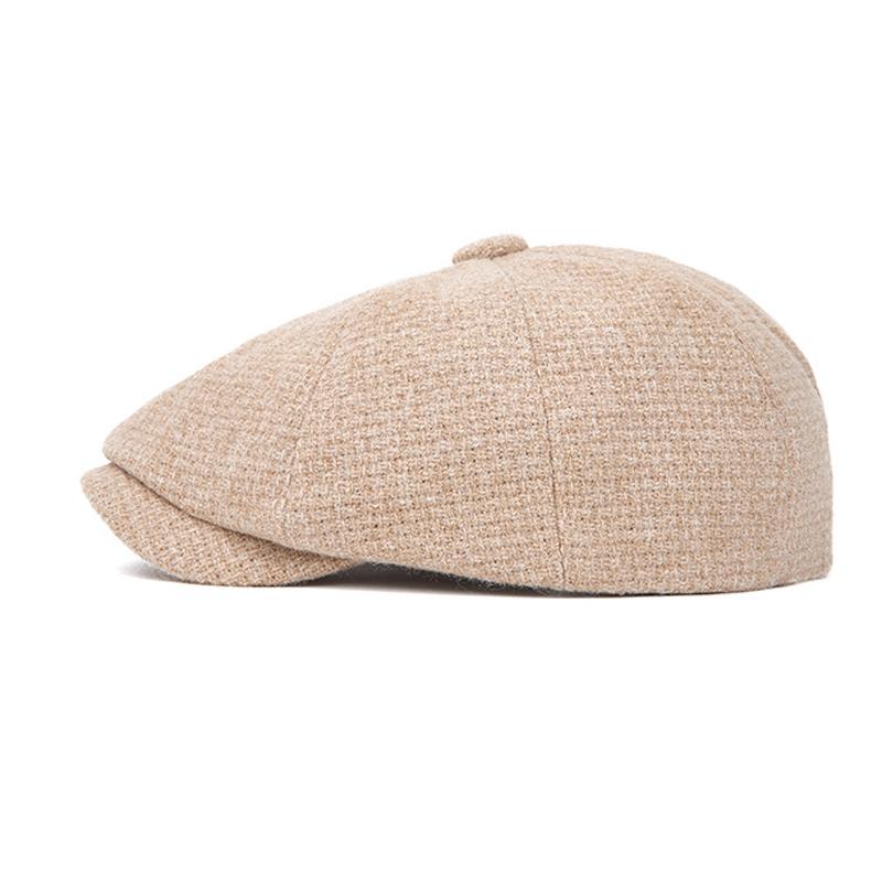Autumn Winter Warm Beret British Newsboy Cap Retro Octagonal Cap Men's Forward Cap Painter's Cap