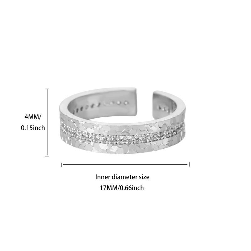 Crushed ice ice full of zircon Super Flash Sansheng III k gold non-fading ring women's wide mouth ring pair ring