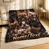 French Bulldog Pack Banner Coral Fleece Blanket