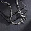 Splicing Chain Necklace for Men Boys,Hip Hop OT Button Metal Chain Link Choker,New Style Fashion Jewelry Gifts