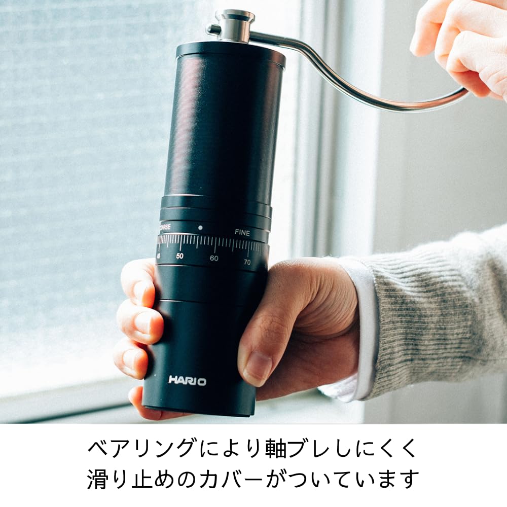 Hario Coffee Grinder PRO Coffee Beans 24g Stainless Steel Mill 90 Levels Adjustable Disassembly Bearing Black CGP-2-B