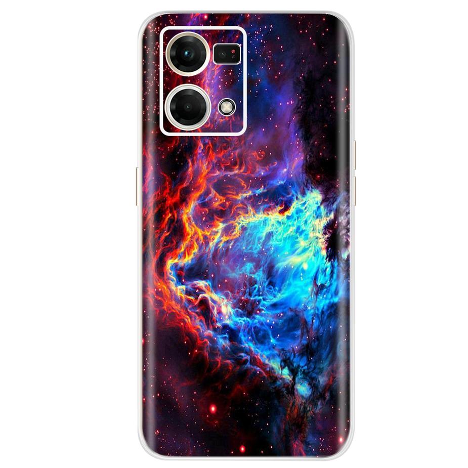 For Oppo F21 Pro 4G Case Oppo Reno7 CPH2363 Colorful Painted Cover Soft Silicone Case For Oppo Reno7 Reno 7 F21 Pro Fundas Coque