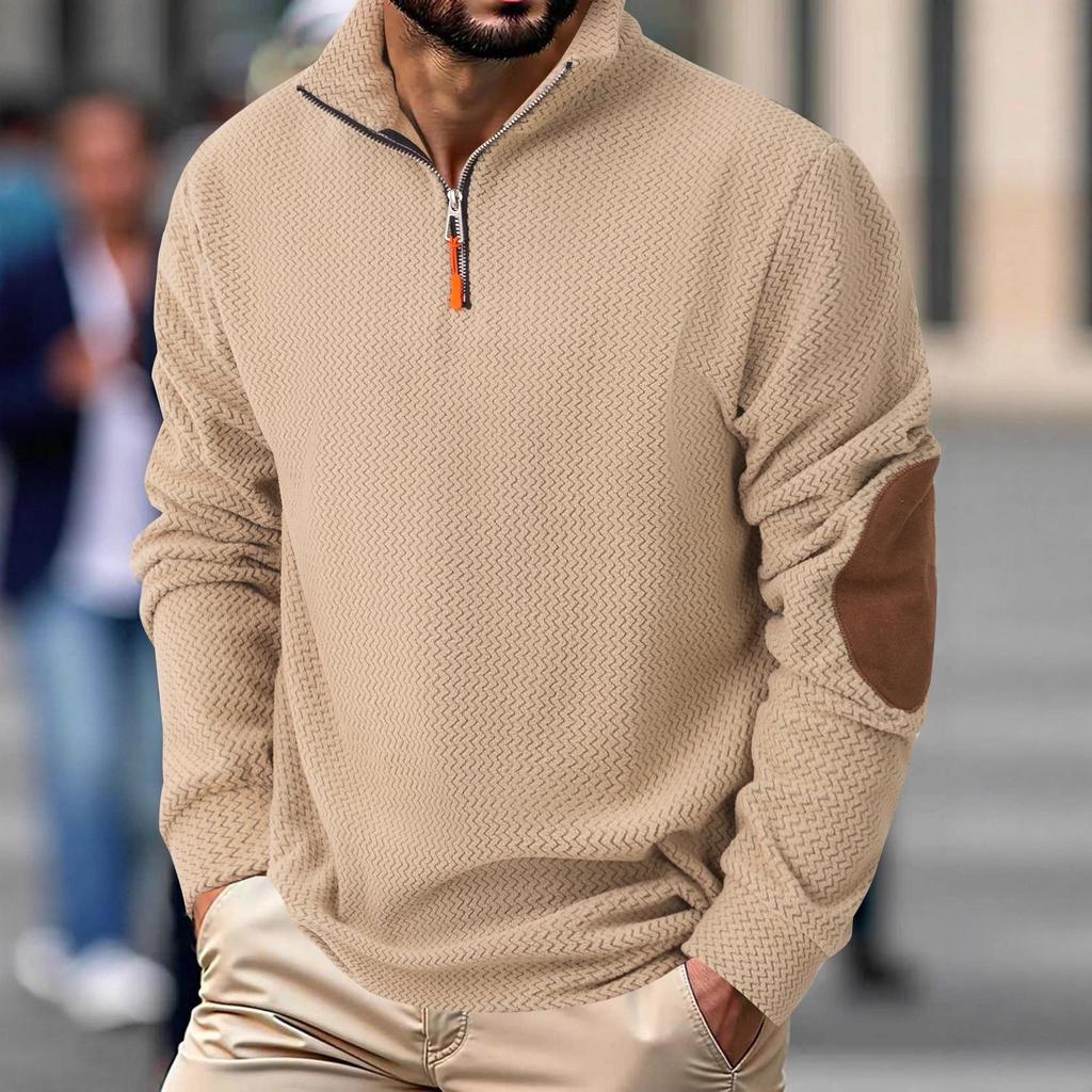 2025 Autumn/Winter Men's Outdoor Fleece Jacket with Stand-up Collar and Long Sleeves