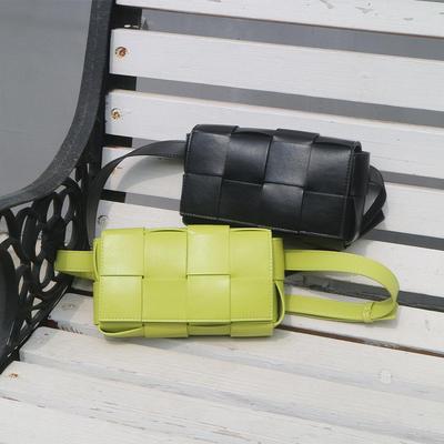 Fashion Temperament Simple Cowhide Woven Commuter Personality Women's Bag Clamshell Cute Shoulder Bag Chest Bag