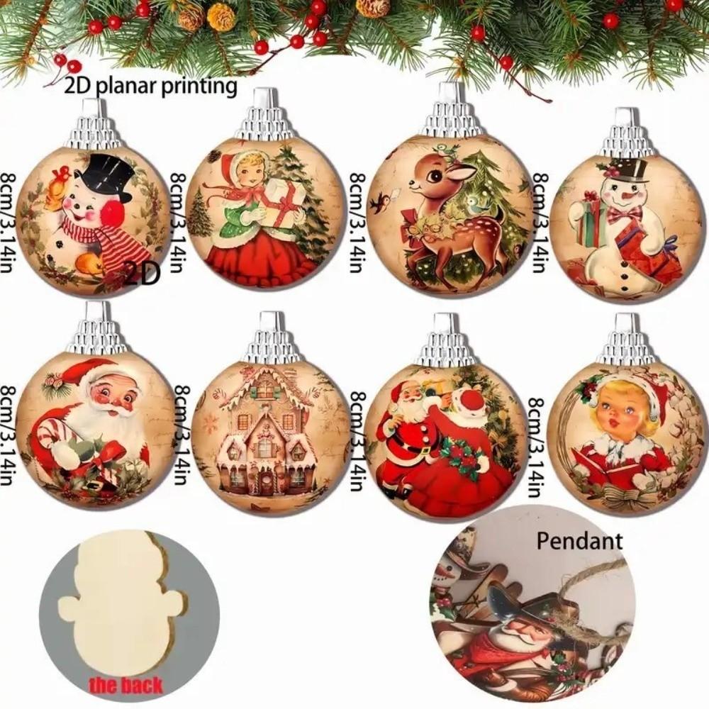 Snowman Farmhouse Hanging Ball Handcrafted Xmas Tree Pendant Retro Christmas Decorations
