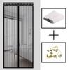 Automatic Magnetic Sliding Door Curtain with Sheer Mesh Panels No Drill Installation Suitable for Outdoor/ Use Magnetic Closure