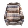 Unisex Knit Sweater Round Neck Long Sleeve Thick Casual Pullover Youth Loose Fit Rabbit Hair Blend