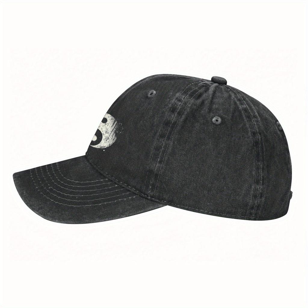 Yin Yang Distressed Baseball Cap Cotton Washed Adjustable Dad Hat for Outdoor Casual Sun Protection